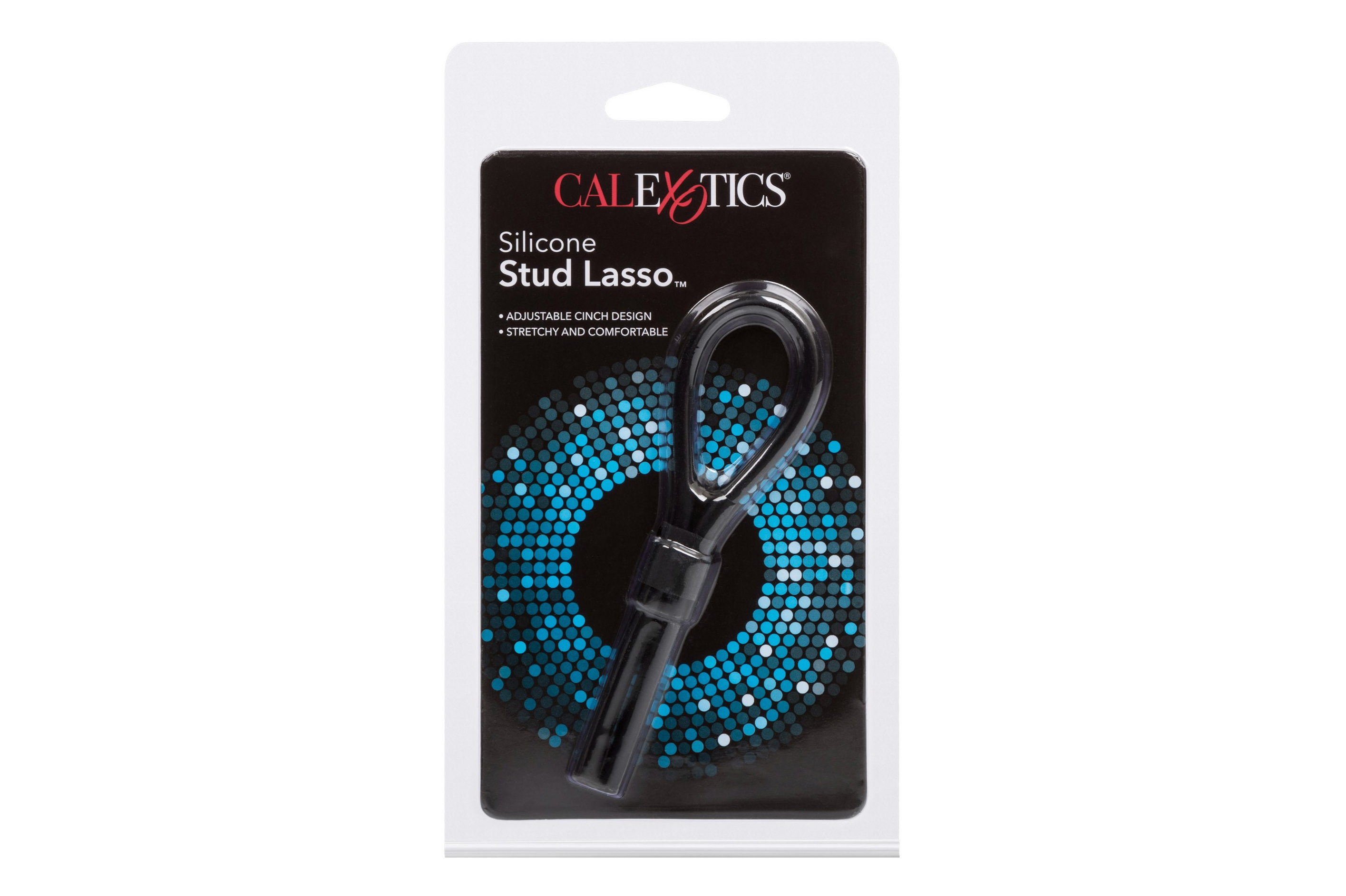 Adjustable penis ring Silicone Stud Lasso Black